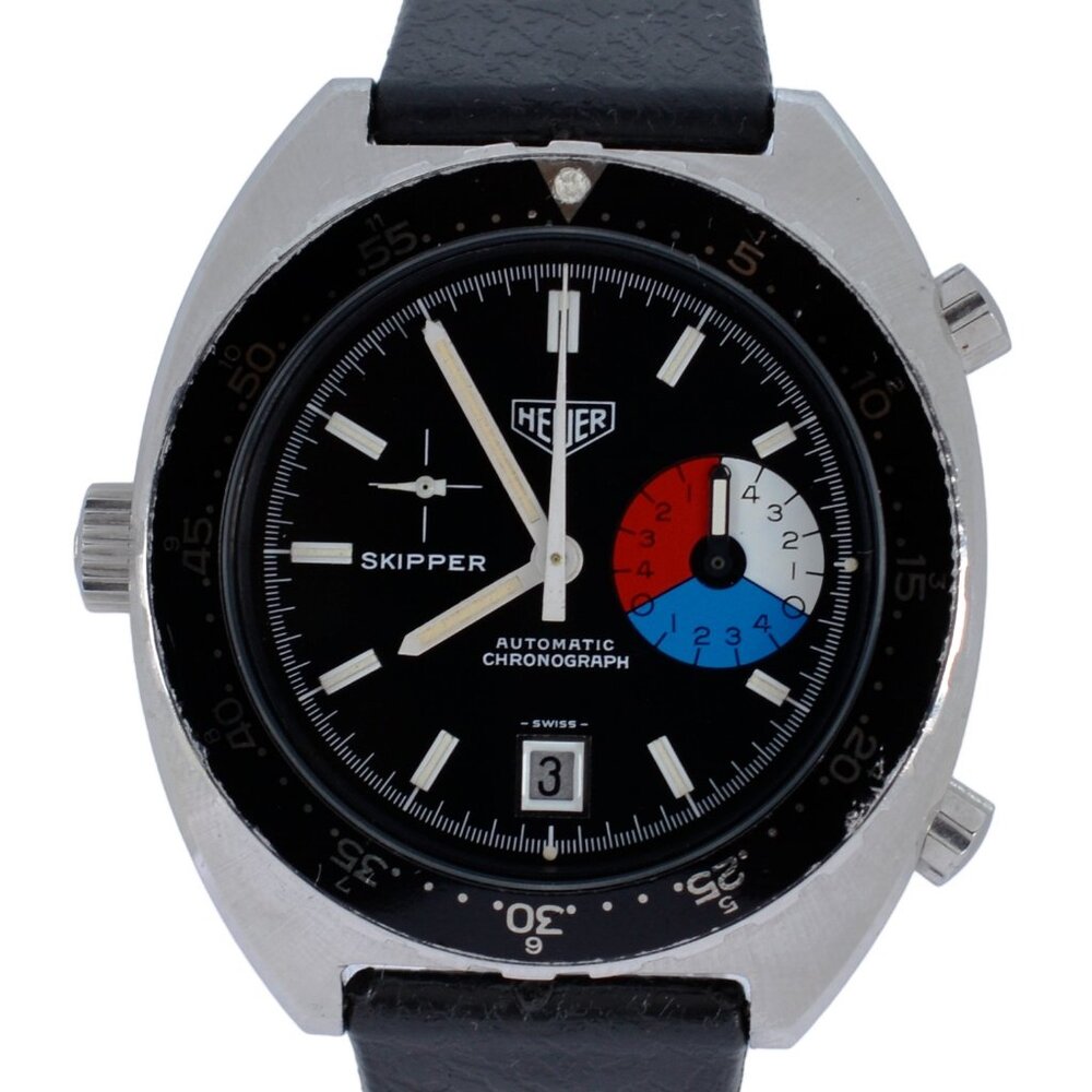 Vintage 1970s Heuer Skipper 42mm Chronograph Watch! Reference 15640! Cal. 15!